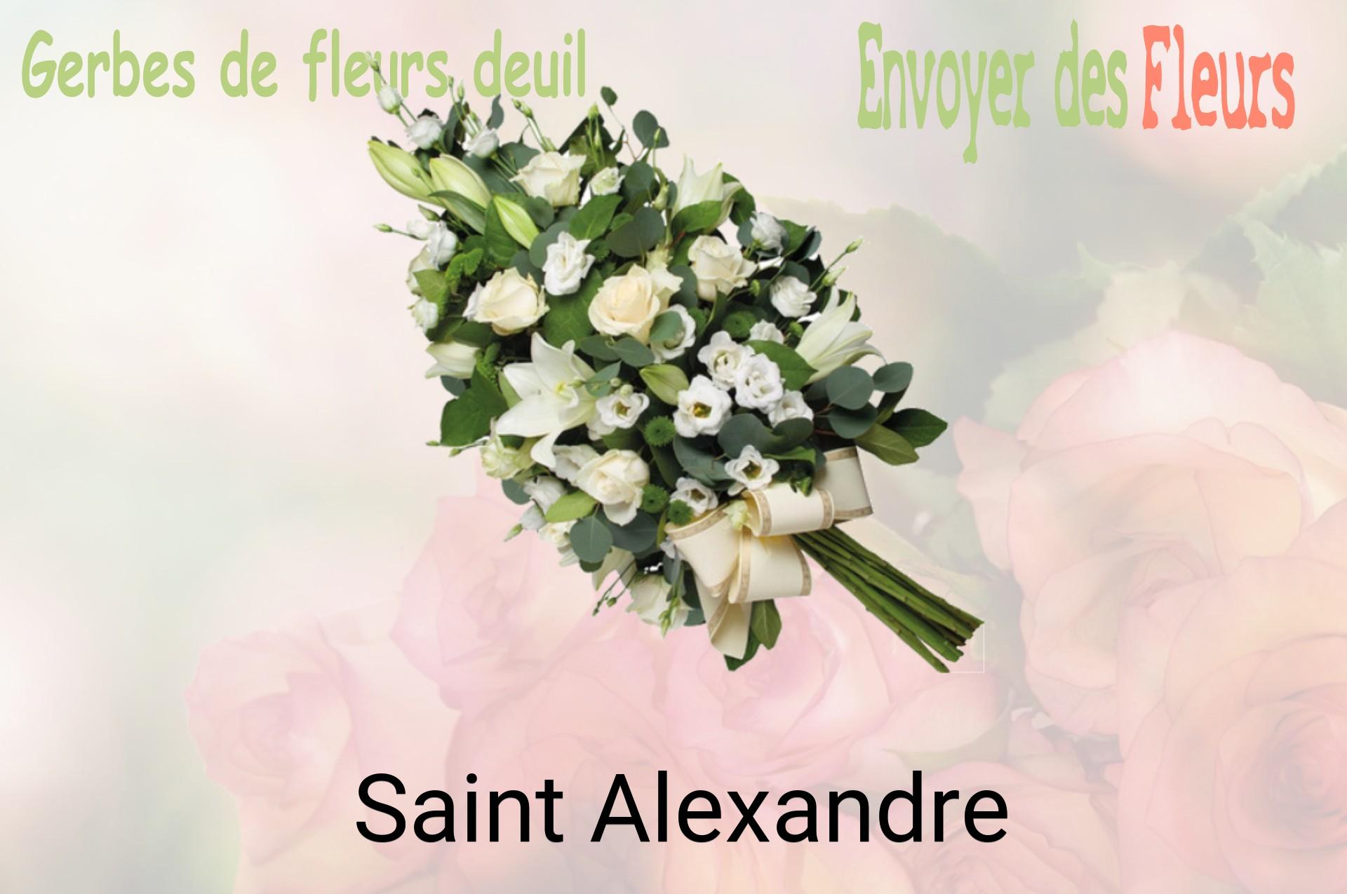 Gerbe de fleurs de deuil livrée à Saint-Alexandre
